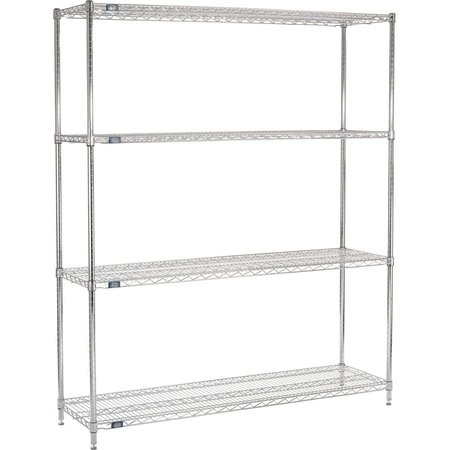 GLOBAL EQUIPMENT Nexel    4 Tier Shelving Starter Unit, Solid Galvanized Steel, 60"Wx18"Dx63"H 189912